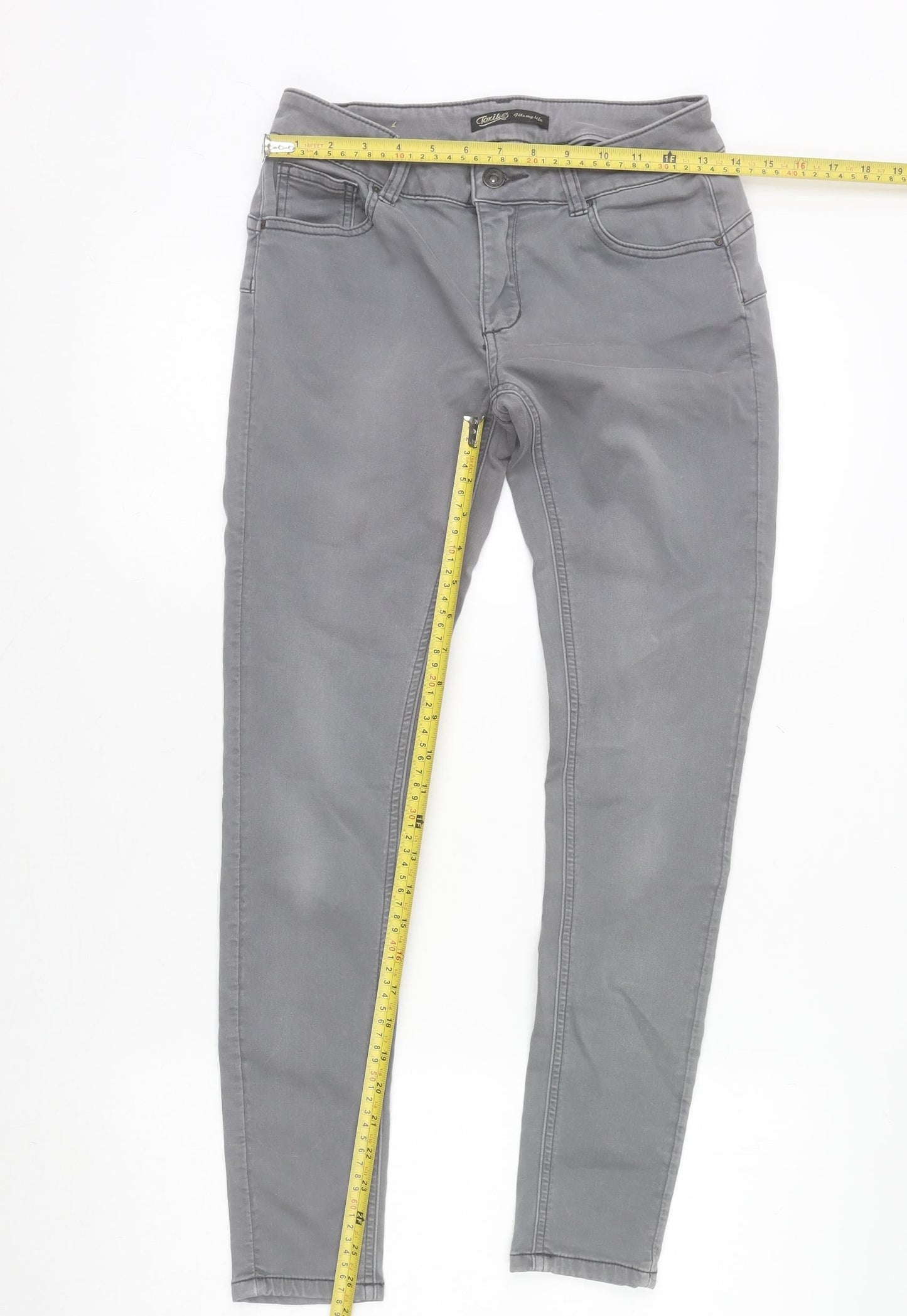Womens UK Size M Toxik3 Slim Fit Skinny Grey Jeans