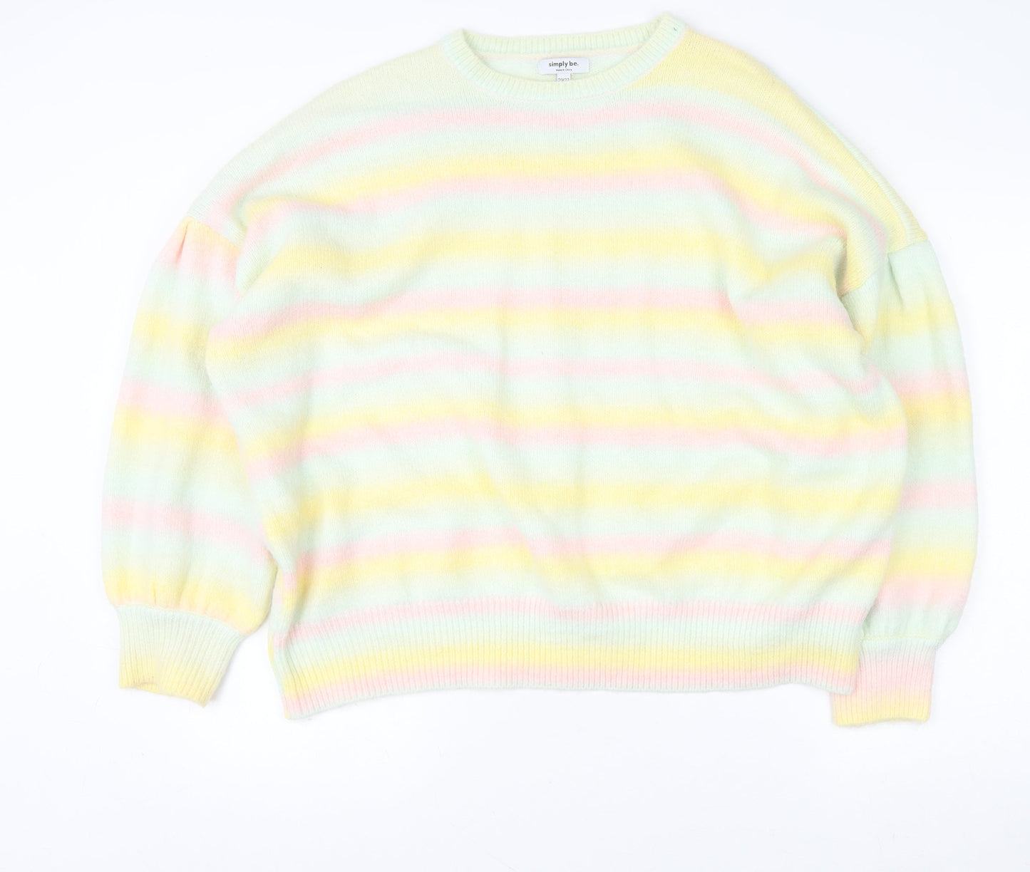 Womens UK Size 2022 Simply Be Multicoloured Pullover Jumper
