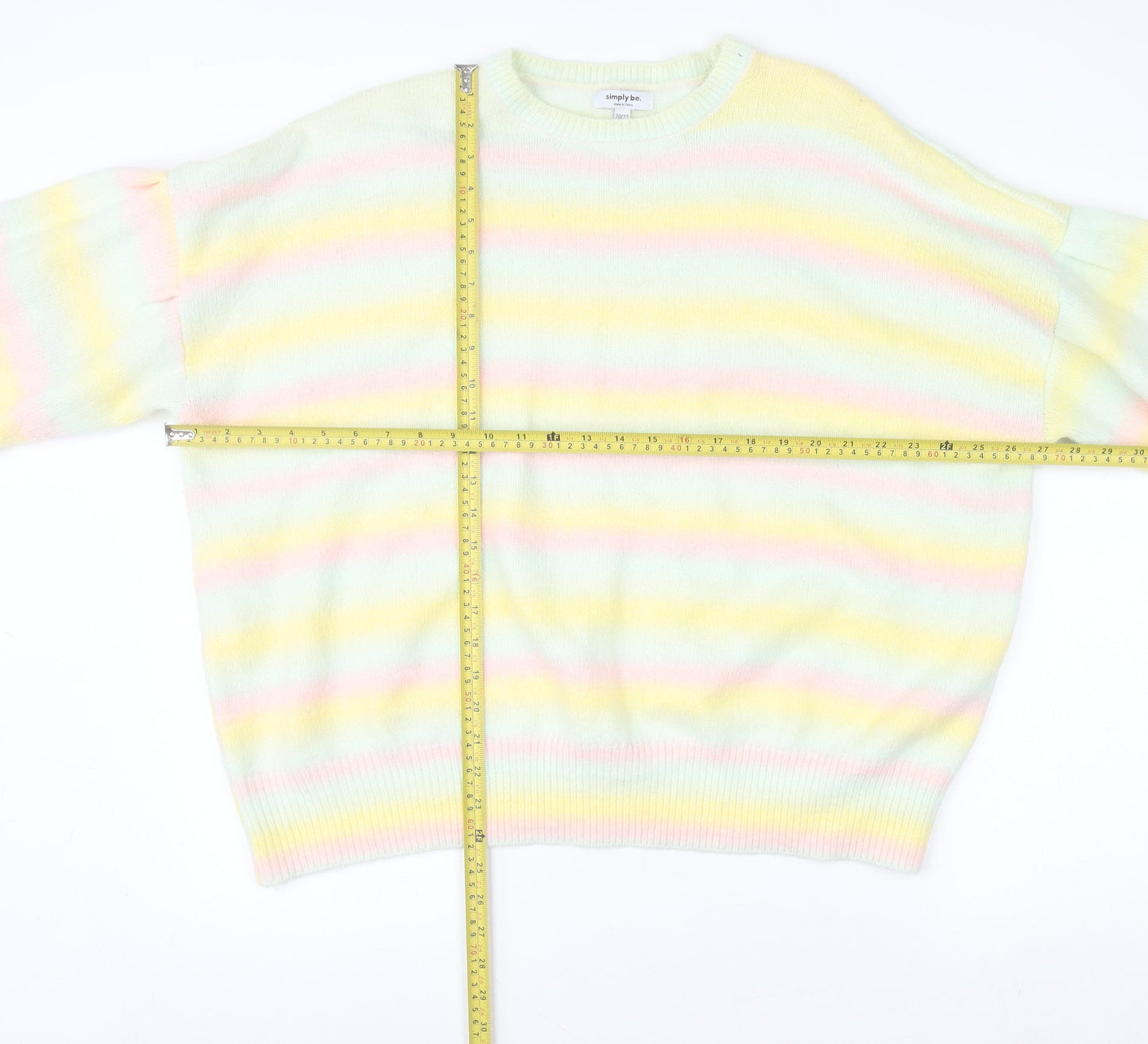 Womens UK Size 2022 Simply Be Multicoloured Pullover Jumper