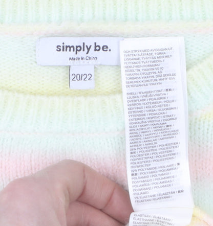 Womens UK Size 2022 Simply Be Multicoloured Pullover Jumper