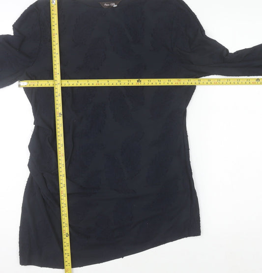 Womens UK Size 12 Phase Eight Black Tunic Blouse