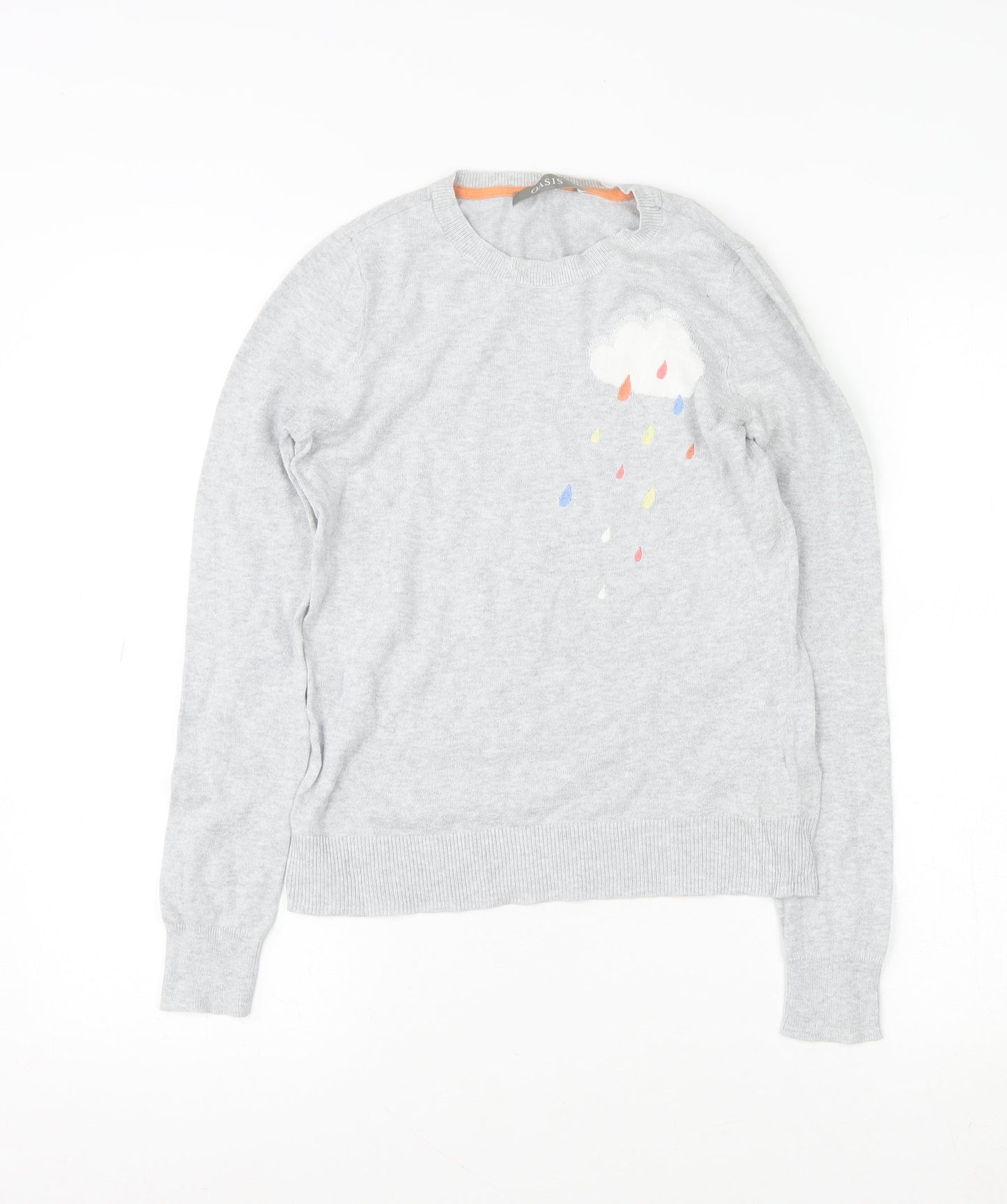Womens UK Size XS Oasis Grey Pullover Jumper