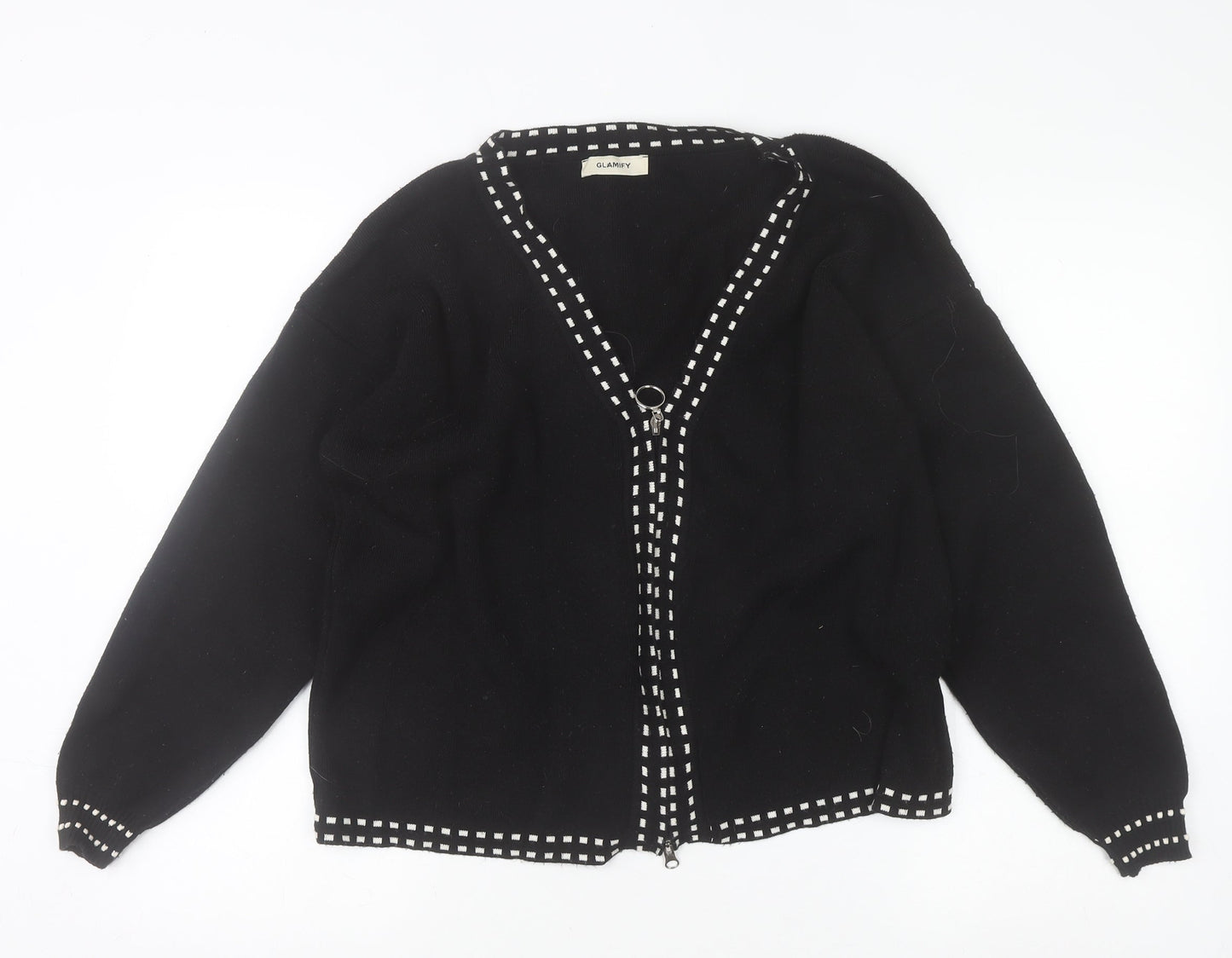 Womens UK Size M Glamify Black Cardigan Jumper