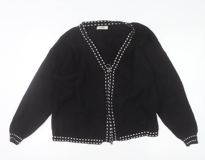 Womens UK Size M Glamify Black Cardigan Jumper