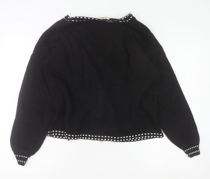 Womens UK Size M Glamify Black Cardigan Jumper