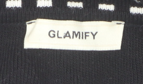 Womens UK Size M Glamify Black Cardigan Jumper