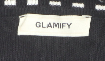 Womens UK Size M Glamify Black Cardigan Jumper