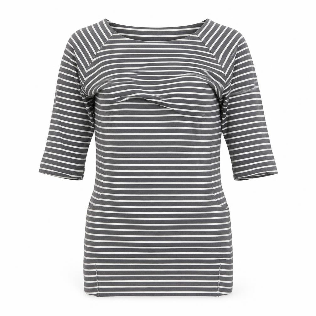 Womens UK Size S Wi & Co Grey Basic T-Shirt
