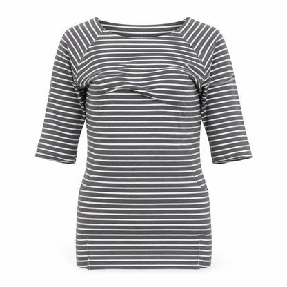 Womens UK Size S Wi & Co Grey Basic T-Shirt