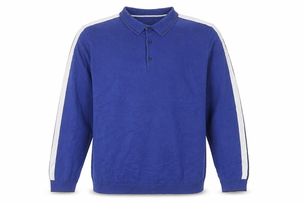 Mens UK Size L Marks and Spencer Blue Henley Sweatshirt