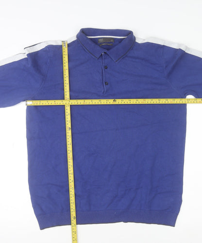 Mens UK Size L Marks and Spencer Blue Henley Sweatshirt