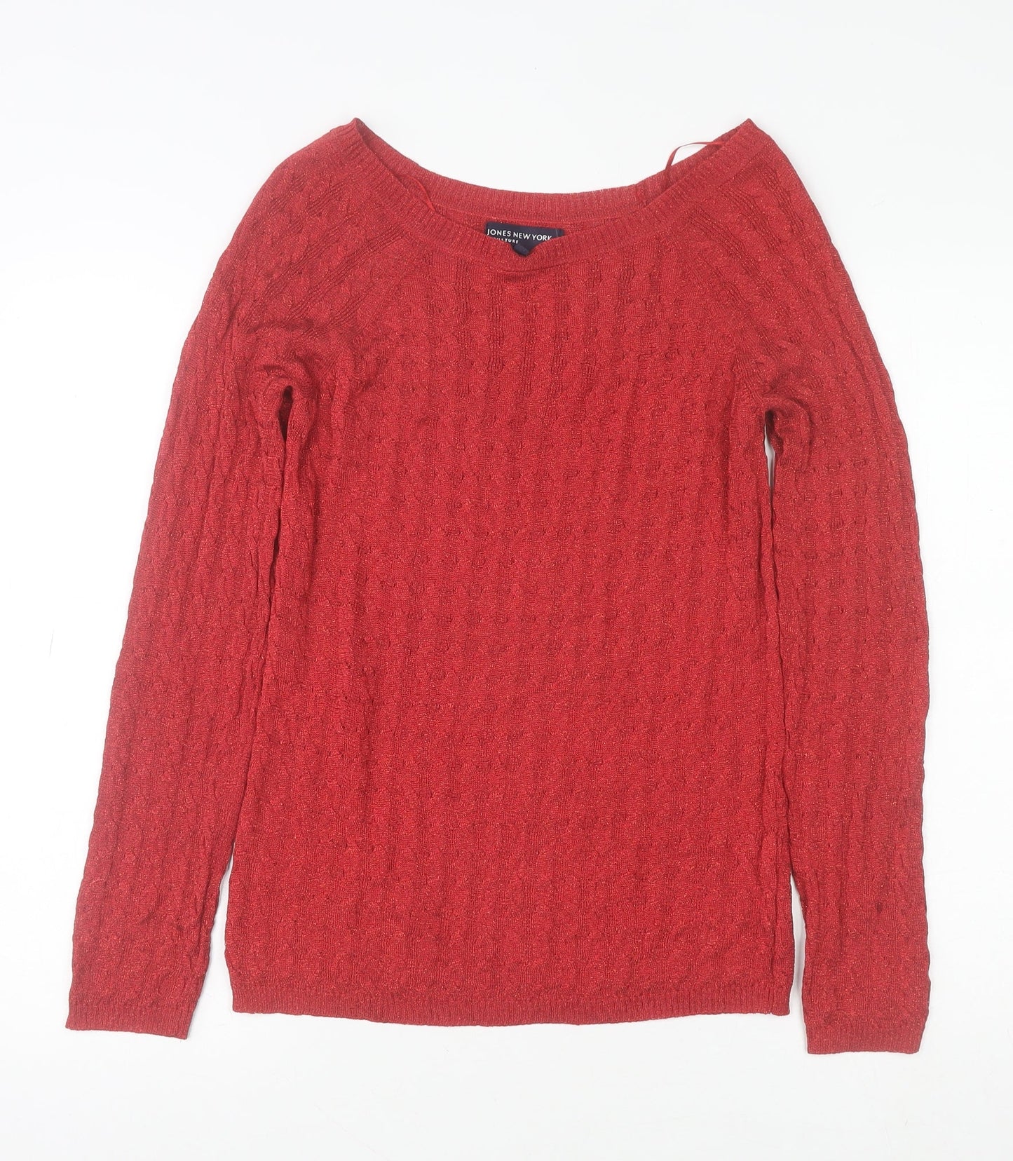 Womens UK Size M Jones New York Red Pullover Jumper