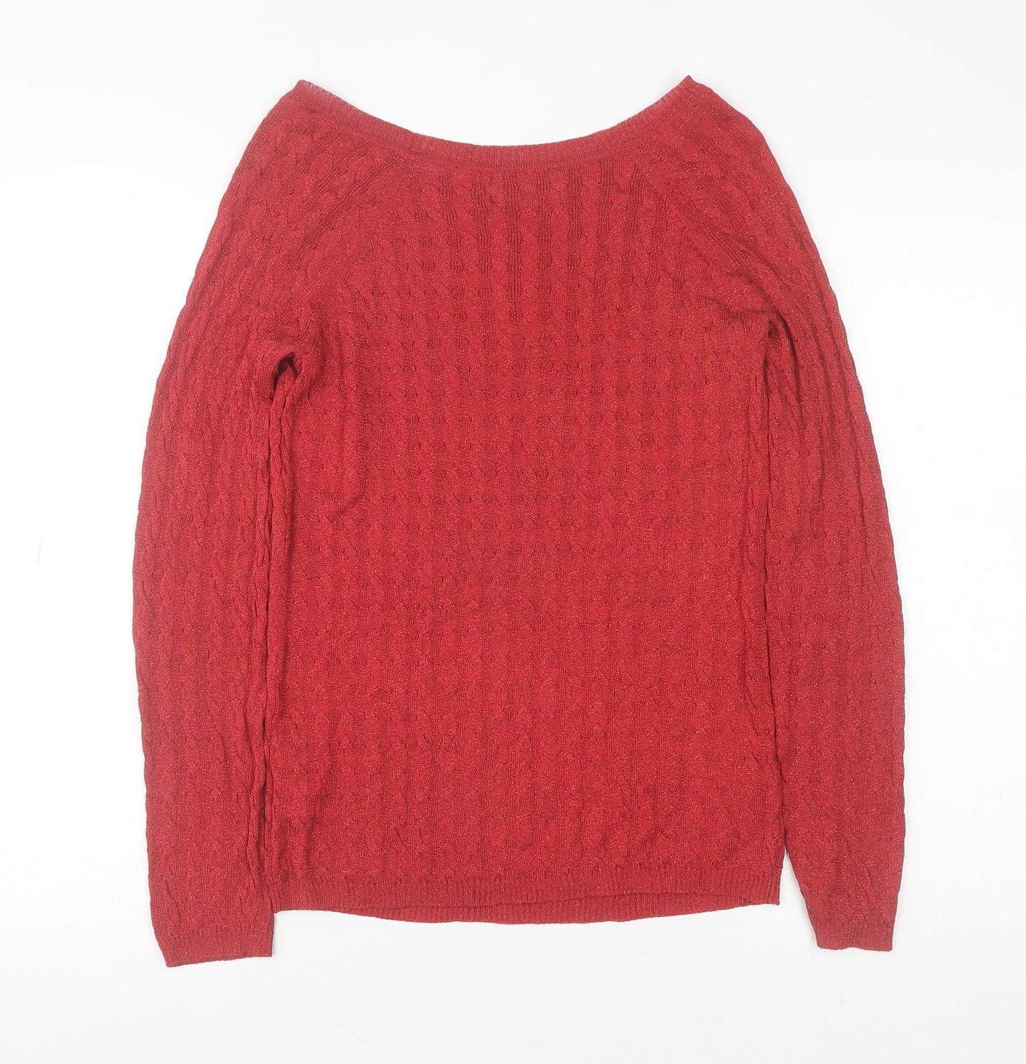 Womens UK Size M Jones New York Red Pullover Jumper