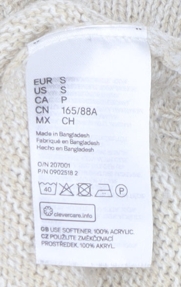 Womens UK Size S H&M Beige Pullover Jumper