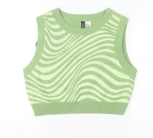 Womens UK Size 12 Divided Green Vest Jumper