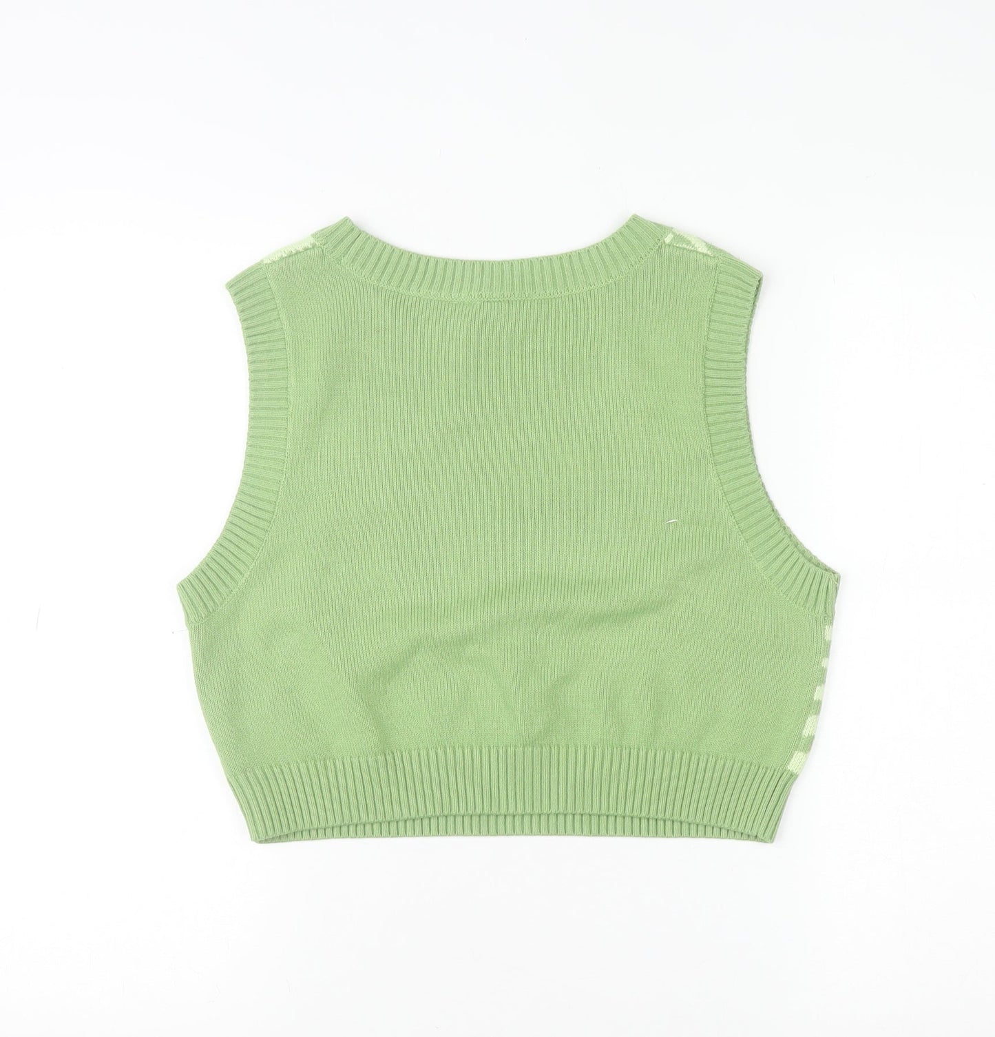 Womens UK Size 12 Divided Green Vest Jumper