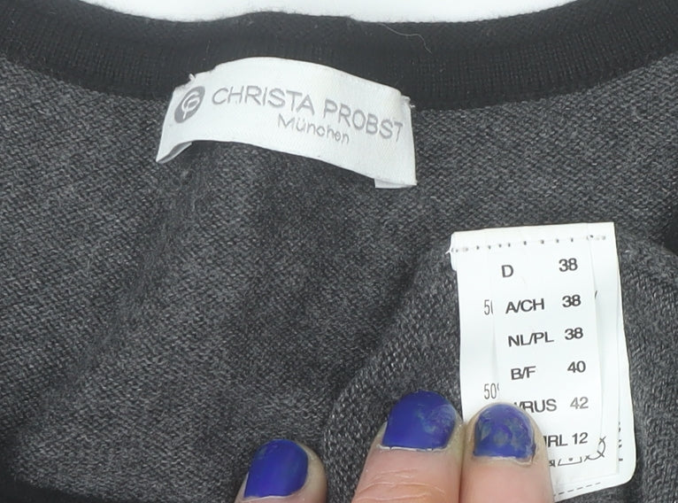 Womens UK Size 12 Christa Probst Grey Pullover Jumper