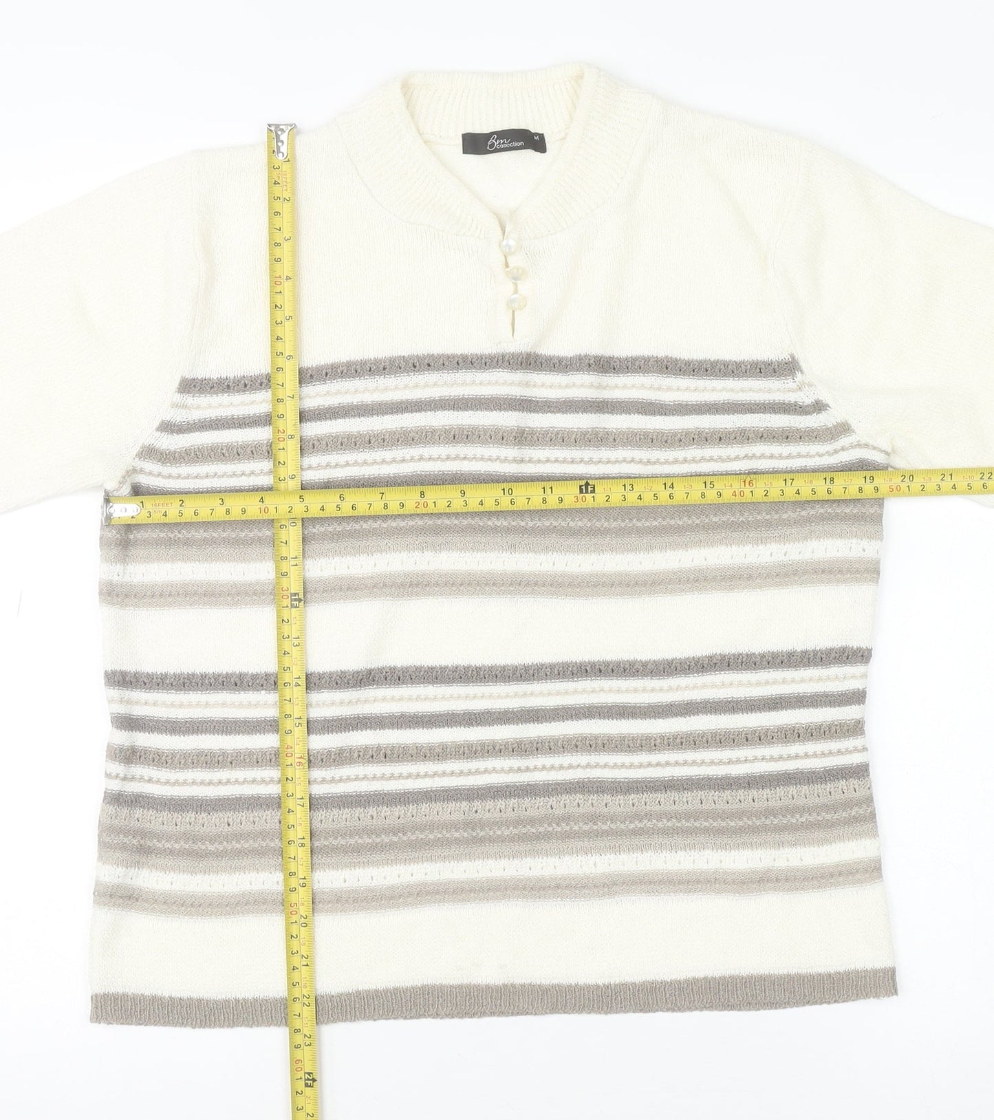 Womens UK Size M Bm Collection Beige Pullover Jumper
