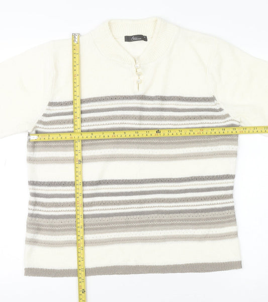 Womens UK Size M Bm Collection Beige Pullover Jumper