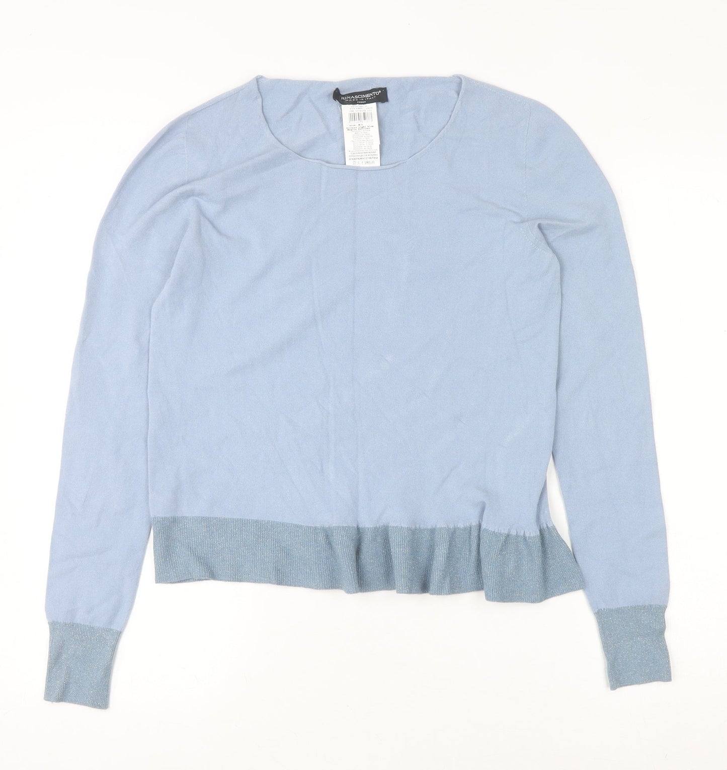 Womens UK Size M/L Rinascimento Blue Pullover Jumper