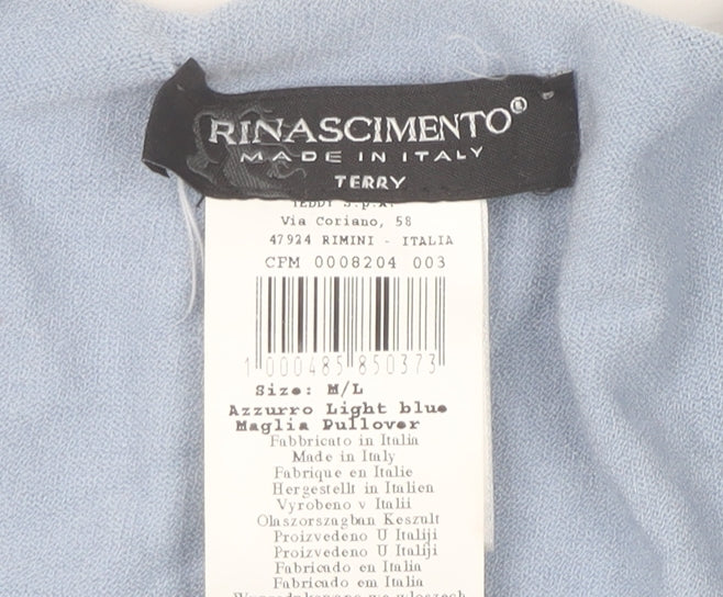 Womens UK Size M/L Rinascimento Blue Pullover Jumper
