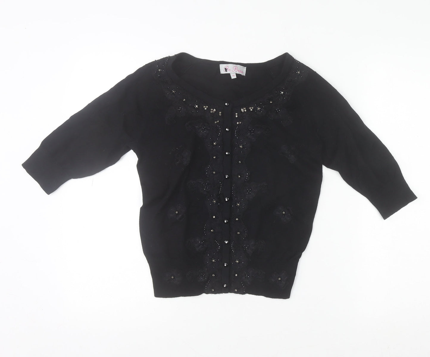 Womens UK Size 10 Be Beau Black Cardigan Jumper
