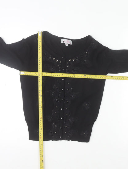 Womens UK Size 10 Be Beau Black Cardigan Jumper