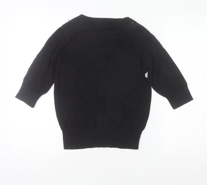 Womens UK Size 10 Be Beau Black Cardigan Jumper