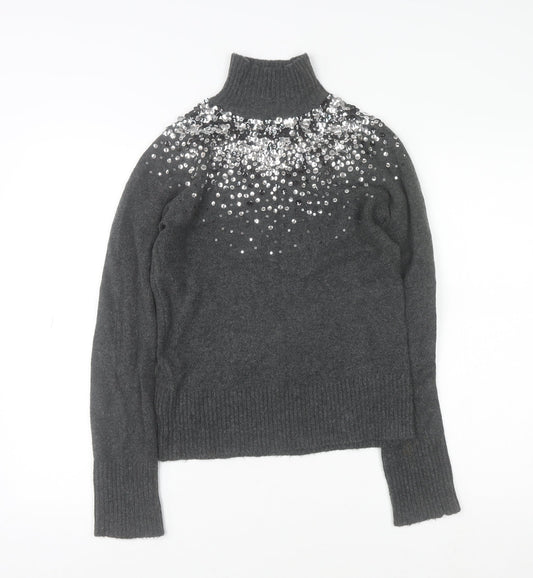 Womens UK Size 8 River Island Grey Pullover Jumper
