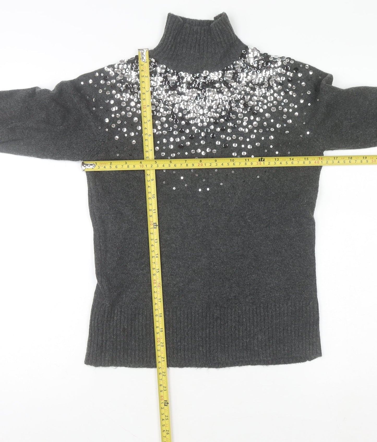 Womens UK Size 8 River Island Grey Pullover Jumper