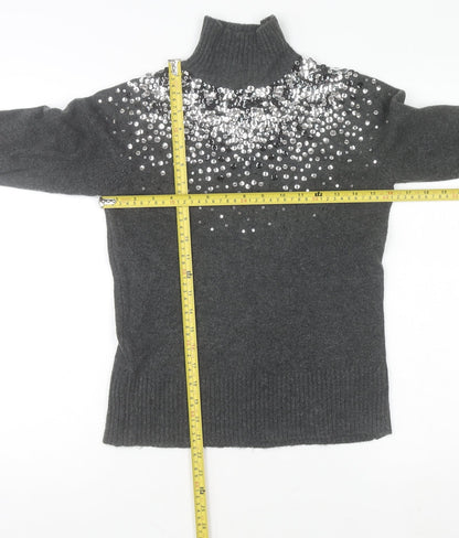 Womens UK Size 8 River Island Grey Pullover Jumper