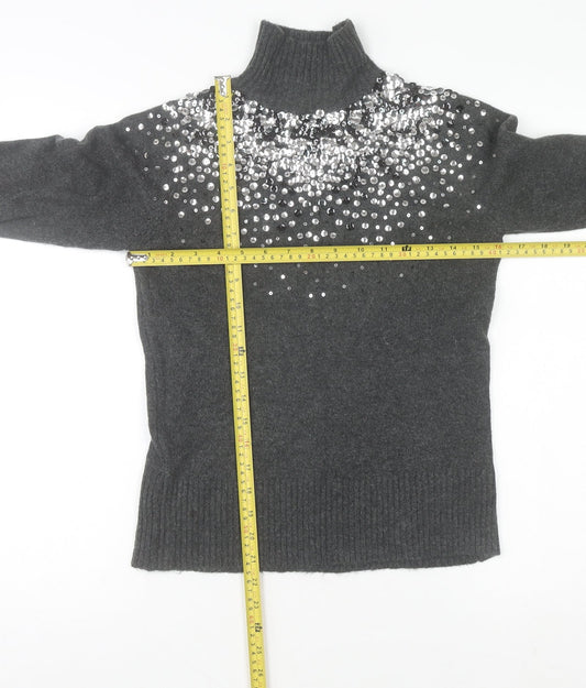 Womens UK Size 8 River Island Grey Pullover Jumper