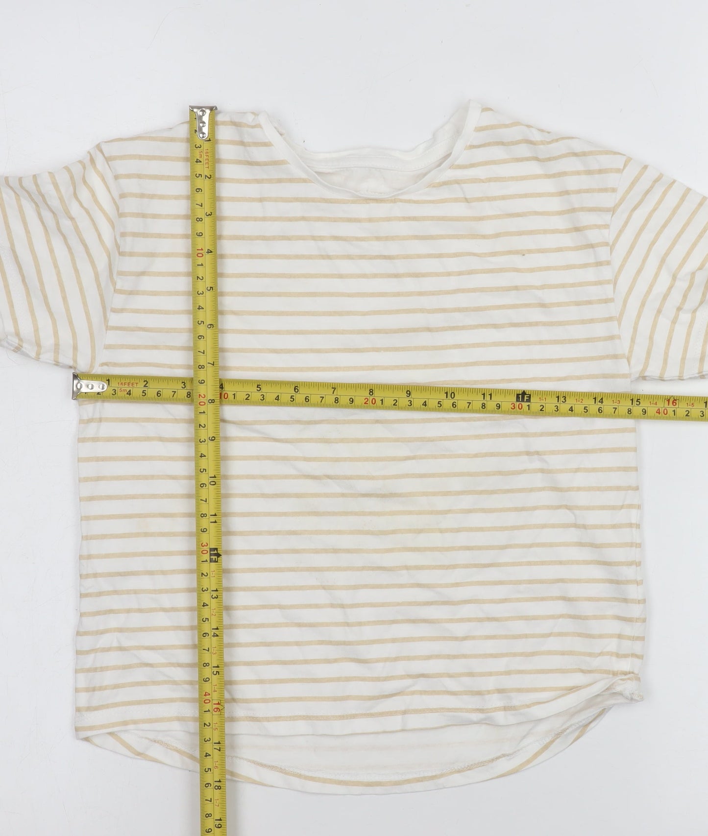 Girls UK Size 8-9 Years Dunnes Stores Beige Basic T-Shirt