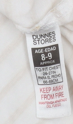 Girls UK Size 8-9 Years Dunnes Stores Beige Basic T-Shirt
