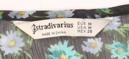 Womens UK Size 12 Stradivarius Black Cropped Blouse