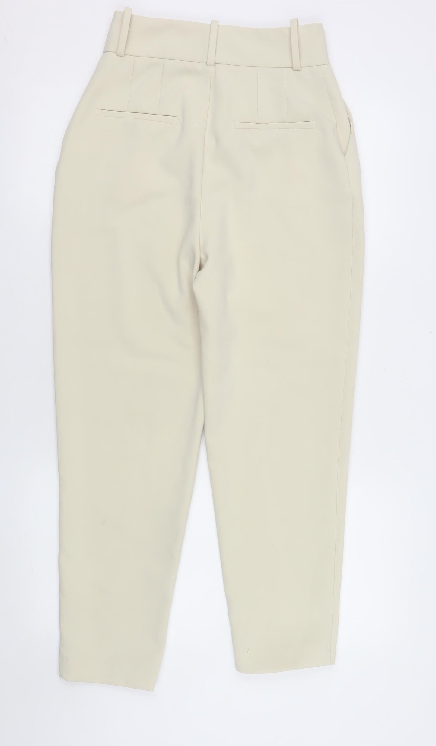 Womens UK Size XS Zara Slim Fit Business Casual Workwear Beige Trousers