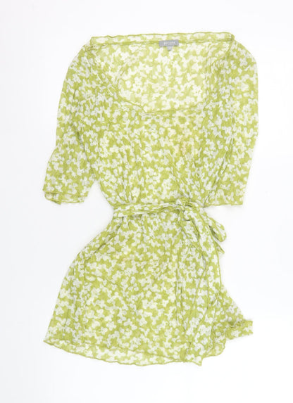 Womens UK Size 10 Marks and Spencer Green Wrap Blouse