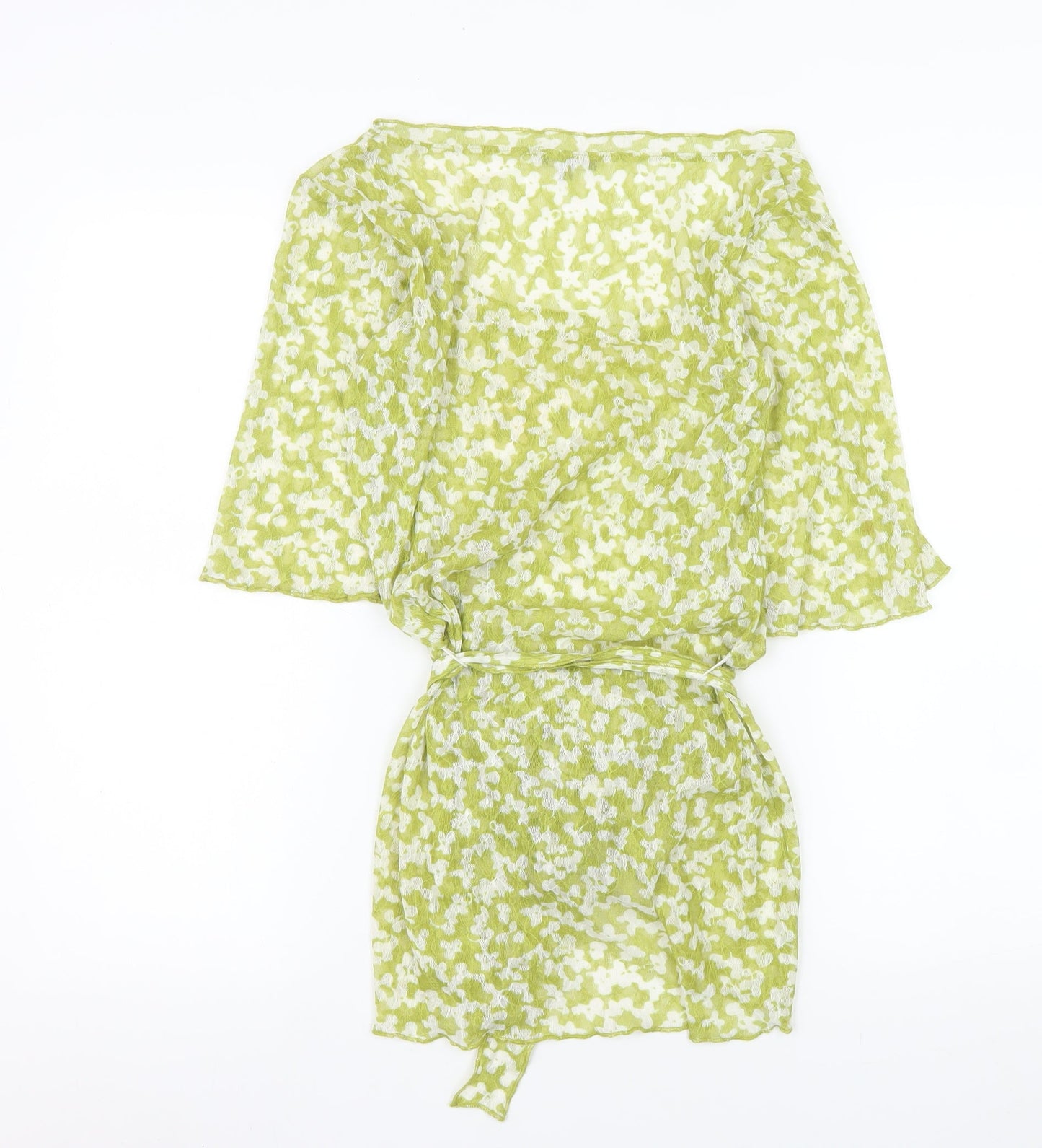 Womens UK Size 10 Marks and Spencer Green Wrap Blouse