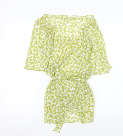 Womens UK Size 10 Marks and Spencer Green Wrap Blouse