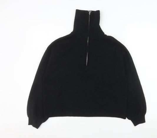 Womens UK Size XS Stradivarius Black Pullover Sweatshirt