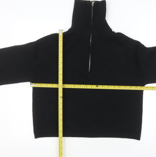 Womens UK Size XS Stradivarius Black Pullover Sweatshirt