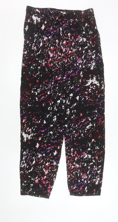Womens UK Size 12 Warehouse Relaxed Fit Cropped Multicoloured Trousers