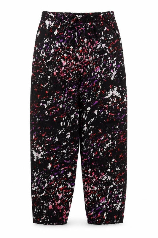 Womens UK Size 12 Warehouse Relaxed Fit Cropped Multicoloured Trousers