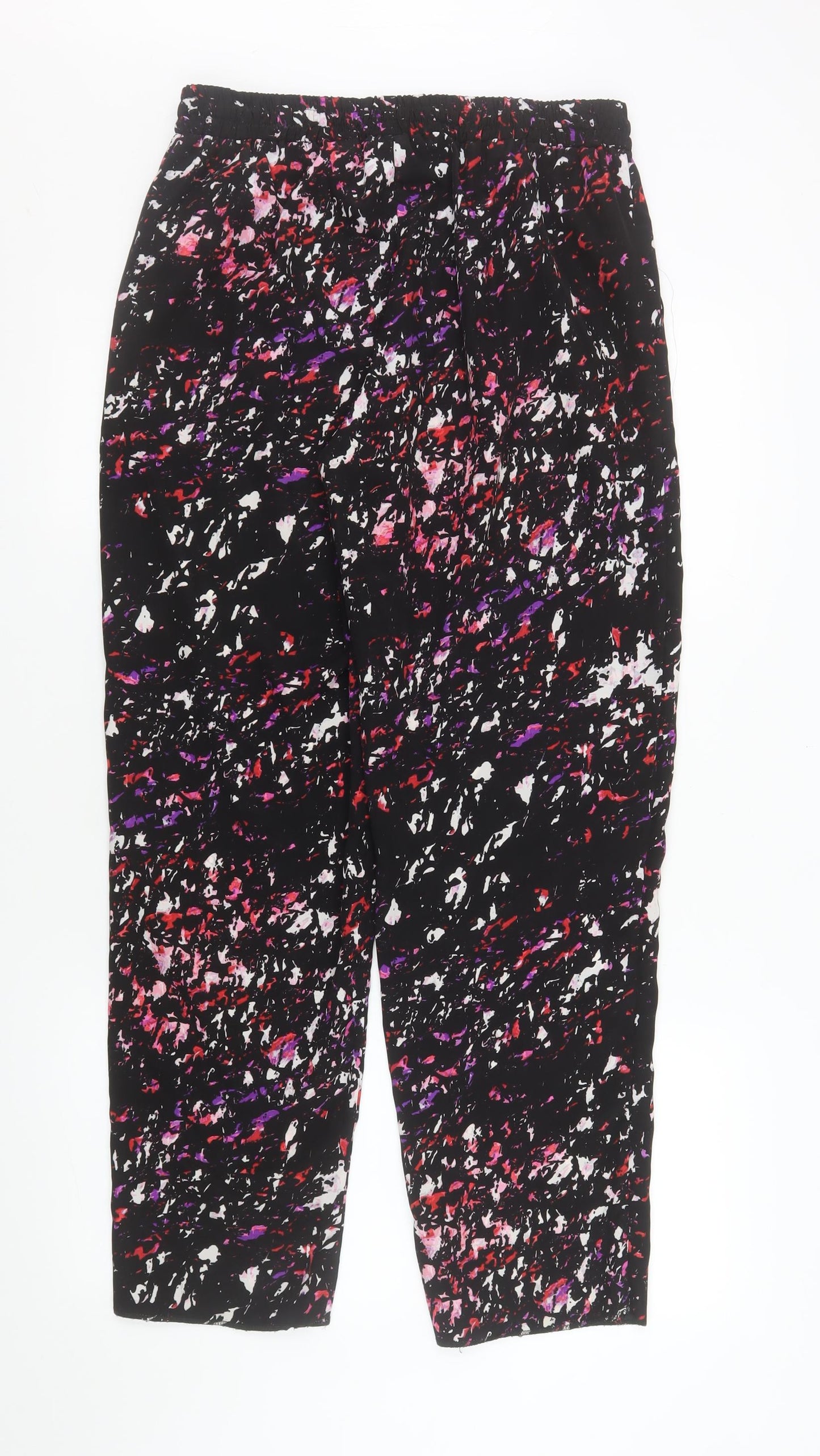 Womens UK Size 12 Warehouse Relaxed Fit Cropped Multicoloured Trousers
