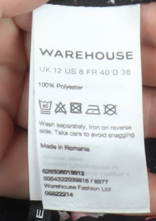 Womens UK Size 12 Warehouse Relaxed Fit Cropped Multicoloured Trousers