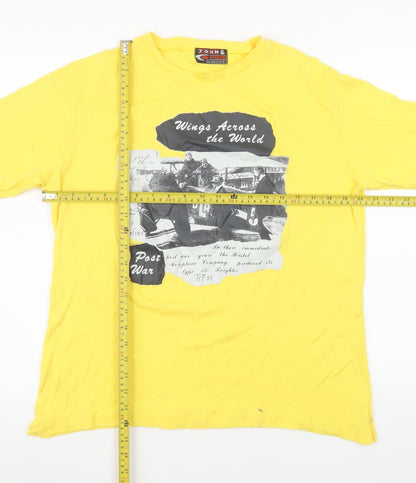 Mens UK Size L John & Rose Yellow  T-Shirt