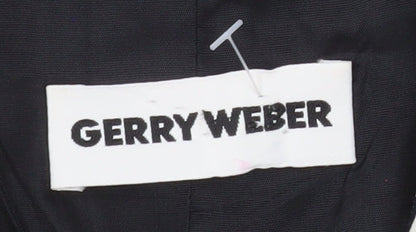 Gerry Weber Women’s Black Striped Short Sleeve Viscose Shirt Blazer Size 38