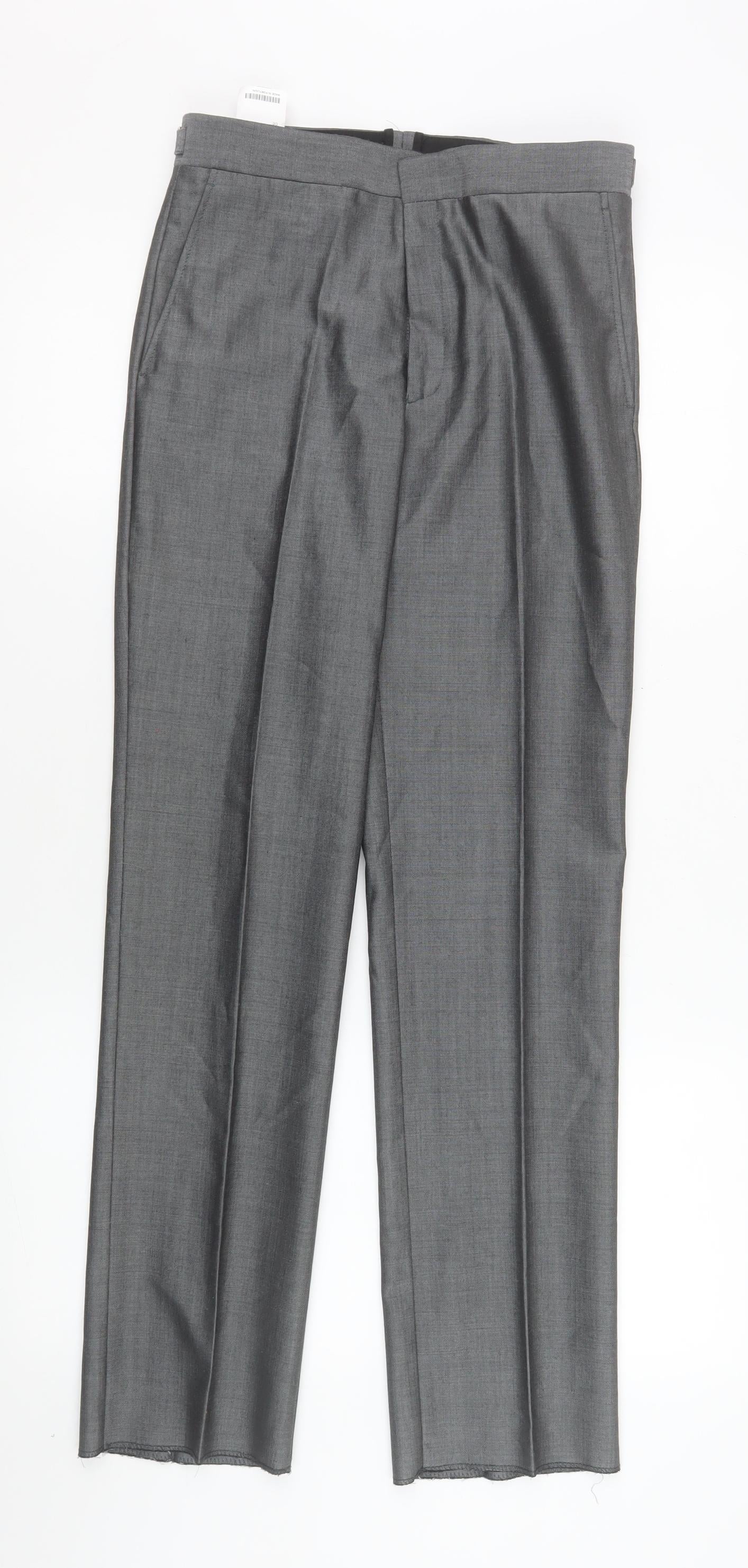 Boys UK Size 28 in Torre Regular Fit Dress Pants Grey Trousers