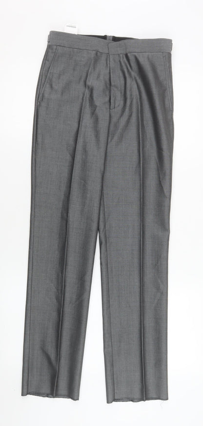 Boys UK Size 28 in Torre Regular Fit Dress Pants Grey Trousers