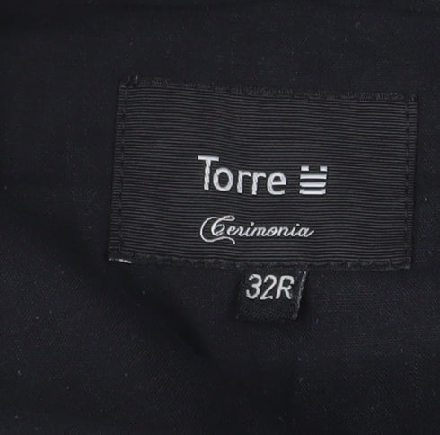 Mens UK Size 32R Torre Regular Fit Dress Pants Grey Trousers